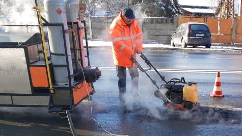 Reparații asfaltice prin tehnologie cu infraroșu, în municipiul Satu Mare